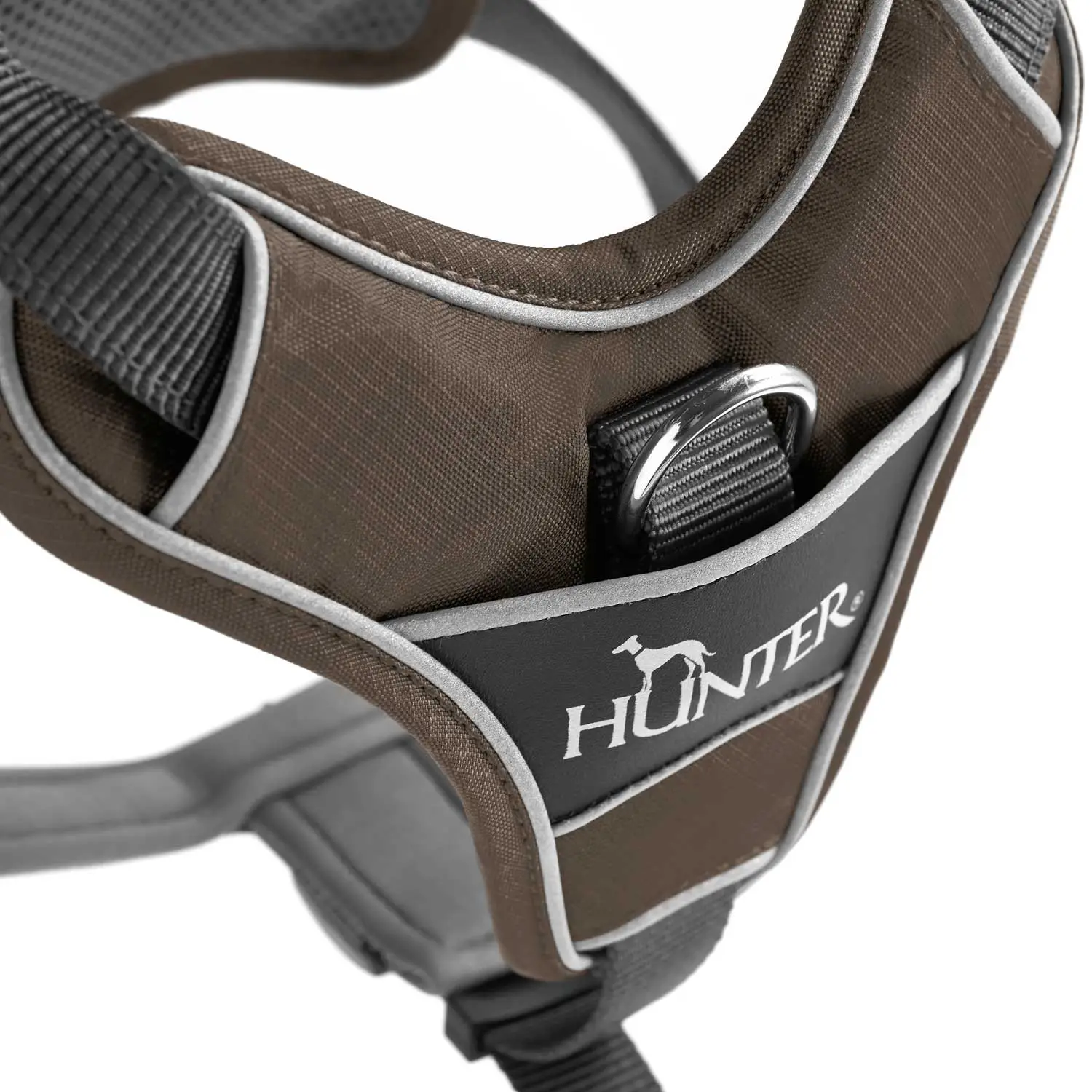 Hunter Divo hundesele M brun/grå just mave 56-73 cm - Stabil komfort og sikker pasform